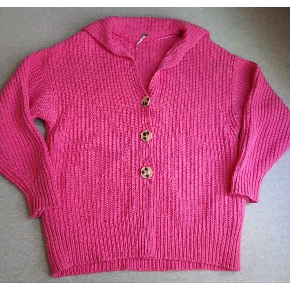 Free People Sweater Small Too Deep Cardigan Oversized Chunky Knit Relaxed Boho